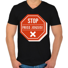 PRINTFASHION STOP - Friss jogsis - Férfi V-nyakú póló - Fekete férfi póló