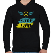 PRINTFASHION stop the war - Férfi kapucnis pulóver - Fekete női pulóver, kardigán