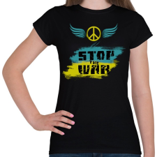 PRINTFASHION stop the war - Női póló - Fekete női póló