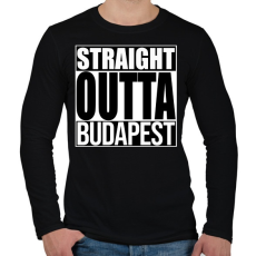 PRINTFASHION Straight Outta Budapest - Férfi hosszú ujjú póló - Fekete