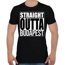 PRINTFASHION Straight Outta Budapest - Férfi póló - Fekete