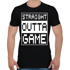 PRINTFASHION Straight outta Game - Férfi póló - Fekete férfi póló