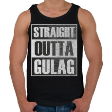 PRINTFASHION Straight Outta Gulag - Férfi atléta - Fekete