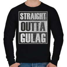 PRINTFASHION Straight Outta Gulag - Férfi pulóver - Fekete