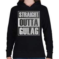 PRINTFASHION Straight Outta Gulag - Női kapucnis pulóver - Fekete