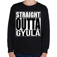 PRINTFASHION Straight Outta Gyula - Gyerek pulóver - Fekete