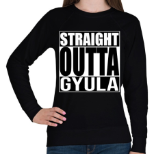 PRINTFASHION Straight Outta Gyula - Női pulóver - Fekete női pulóver, kardigán