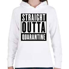 PRINTFASHION Straight outta quarantine - Női kapucnis pulóver - Fehér