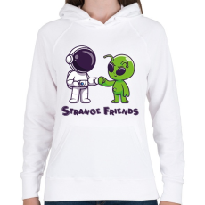 PRINTFASHION Strange Friends - Női kapucnis pulóver - Fehér