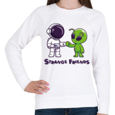 PRINTFASHION Strange Friends - Női pulóver - Fehér