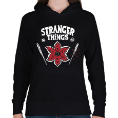 PRINTFASHION Stranger Thing _HELLFIRE CLUB2 - Női kapucnis pulóver - Fekete
