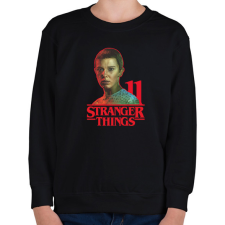 PRINTFASHION Stranger Things - 11 - Gyerek pulóver - Fekete gyerek pulóver, kardigán