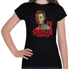 PRINTFASHION Stranger Things - 11 - Női póló - Fekete női póló