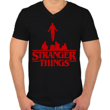 PRINTFASHION Stranger Things 4 - Férfi V-nyakú póló - Fekete férfi póló