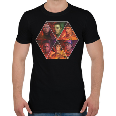 PRINTFASHION Stranger Things - Characters - Férfi póló - Fekete