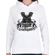 PRINTFASHION Stranger Things - Demogorgon Boldog Karácsonyt - Női kapucnis pulóver - Fehér női pulóver, kardigán