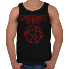 PRINTFASHION Stranger Things DnD - Férfi atléta - Fekete