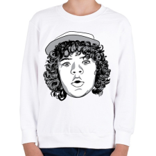 PRINTFASHION Stranger Things Dustin - Gyerek pulóver - Fehér gyerek pulóver, kardigán