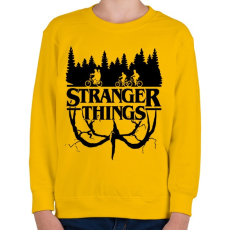 PRINTFASHION Stranger Things fekete - Gyerek pulóver - Sárga