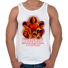 PRINTFASHION Stranger Things - Férfi atléta - Fehér atléta, trikó