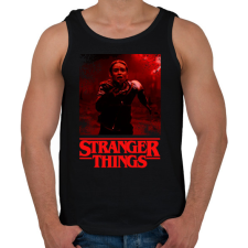 PRINTFASHION stranger things - Férfi atléta - Fekete atléta, trikó