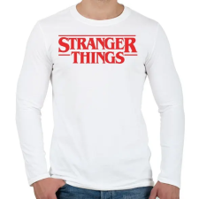 PRINTFASHION Stranger Things - Férfi hosszú ujjú póló - Fehér férfi póló