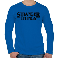 PRINTFASHION stranger things - Férfi hosszú ujjú póló - Királykék