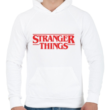 PRINTFASHION Stranger Things - Férfi kapucnis pulóver - Fehér férfi pulóver, kardigán