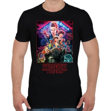 PRINTFASHION Stranger Things - Férfi póló - Fekete férfi póló
