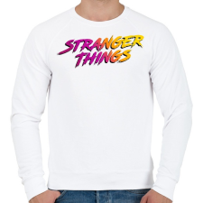 PRINTFASHION Stranger Things  - Férfi pulóver - Fehér férfi pulóver, kardigán