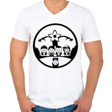 PRINTFASHION Stranger Things - Férfi V-nyakú póló - Fehér