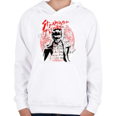 PRINTFASHION Stranger Things - Gyerek kapucnis pulóver - Fehér