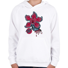 PRINTFASHION Stranger Things - Gyerek kapucnis pulóver - Fehér