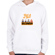 PRINTFASHION Stranger Things Halloween - Gyerek kapucnis pulóver - Fehér gyerek pulóver, kardigán