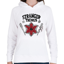 PRINTFASHION Stranger Things HELLFIRE CLUB - Női kapucnis pulóver - Fehér női pulóver, kardigán