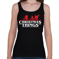 PRINTFASHION Stranger Things Karácsony fehér - Női atléta - Fekete női trikó