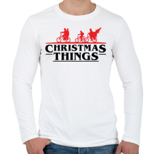 PRINTFASHION Stranger Things Karácsony fekete - Férfi hosszú ujjú póló - Fehér férfi póló