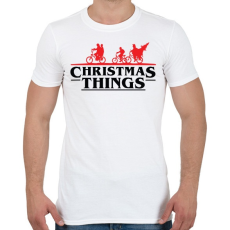 PRINTFASHION Stranger Things Karácsony fekete - Férfi póló - Fehér