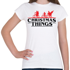 PRINTFASHION Stranger Things Karácsony fekete - Női póló - Fehér női póló