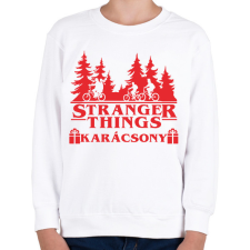 PRINTFASHION Stranger Things karácsony - Gyerek pulóver - Fehér gyerek pulóver, kardigán