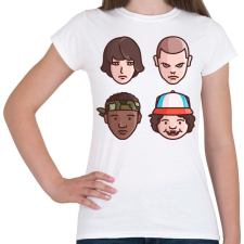 PRINTFASHION Stranger Things Karakterek - Női póló - Fehér női póló