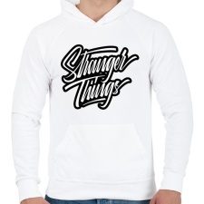 PRINTFASHION Stranger things OC - Férfi kapucnis pulóver - Fehér férfi pulóver, kardigán