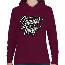 PRINTFASHION Stranger things OC - Női kapucnis pulóver - Bordó