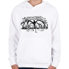 PRINTFASHION Stranger Things Shadow Monster - Gyerek kapucnis pulóver - Fehér