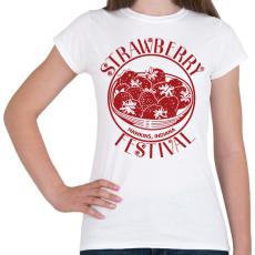 PRINTFASHION Stranger Things STRAWBERRY FESTIVAL - Női póló - Fehér