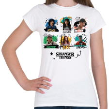 PRINTFASHION Stranger Things szereplők - Női póló - Fehér női póló