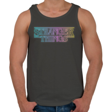 PRINTFASHION Stranger Things szivárvány - Férfi atléta - Sötétszürke