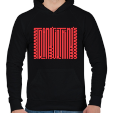 PRINTFASHION Stranger Things Text - Férfi kapucnis pulóver - Fekete férfi pulóver, kardigán
