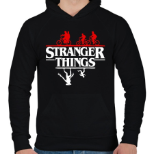 PRINTFASHION stranger things upside down - Férfi kapucnis pulóver - Fekete férfi pulóver, kardigán