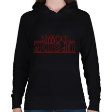 PRINTFASHION Stranger Things Upside Down - Női kapucnis pulóver - Fekete